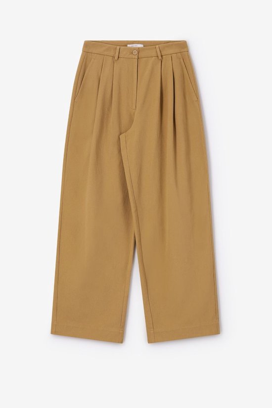 Lichtbruine High Waist Straight Leg Broek