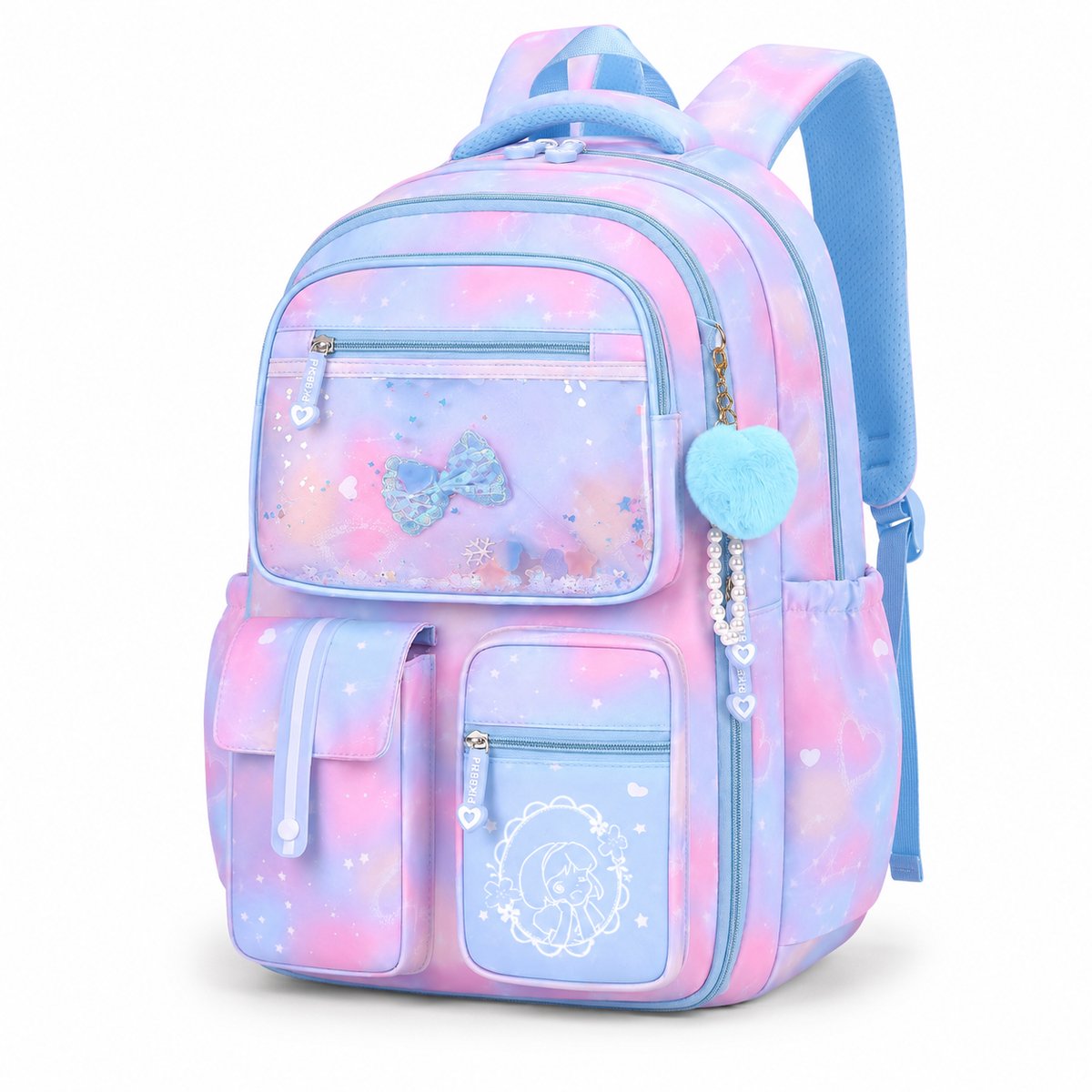 Rugzak meisje - Schooltas meisje - Prinsessen rugzak - Waterafstotend - Lichtgewicht - Met hanger - Voor basisschool en reizen - 1PCS - 25L - 45*18*32cm - Blauw