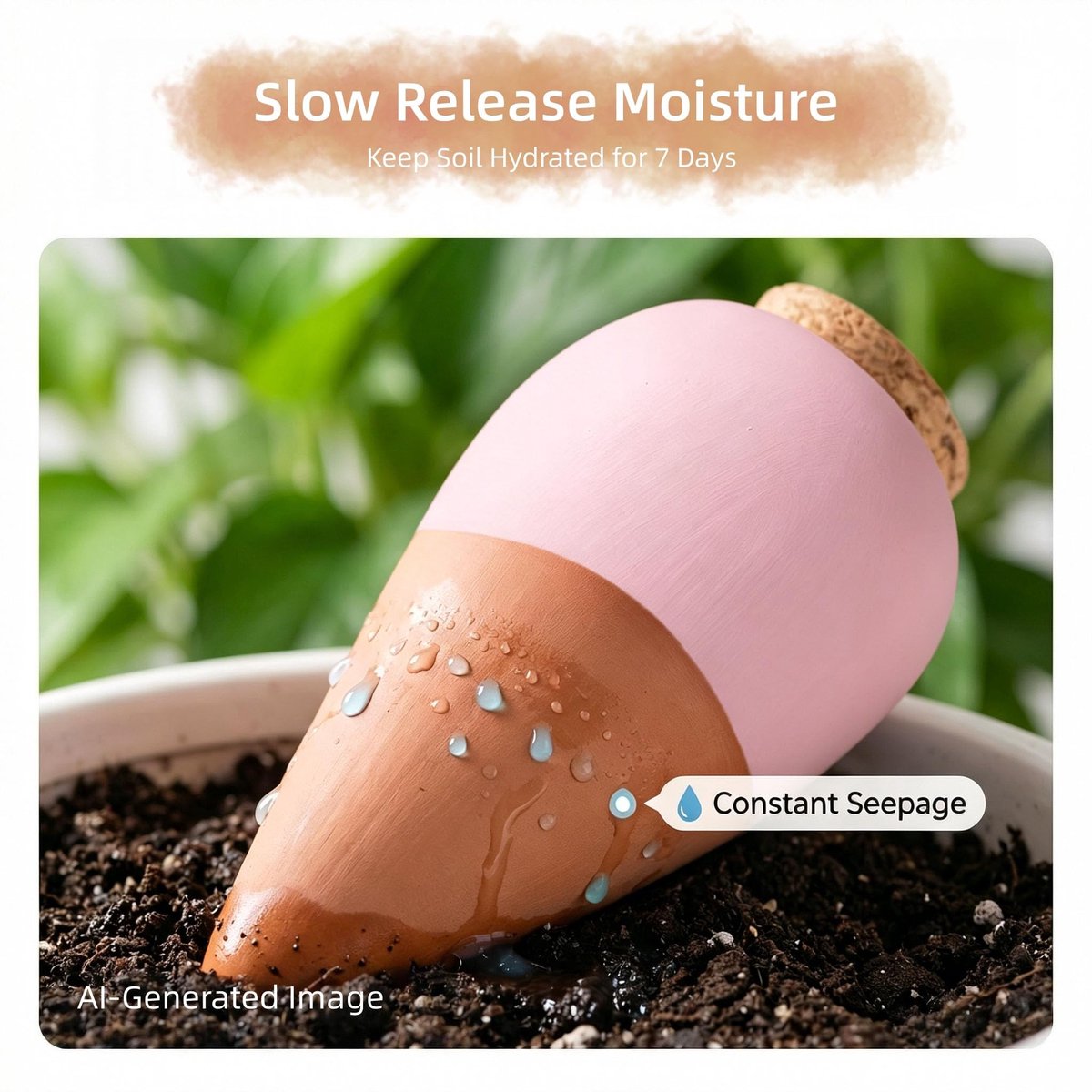 SnelShoppen - Grote Irrigatieballen Terracotta 300ml, Waterdispenser voor Potplanten, Olla's voor Balkon en Tuin, Kantoorgebruik, Roze Kleikegels