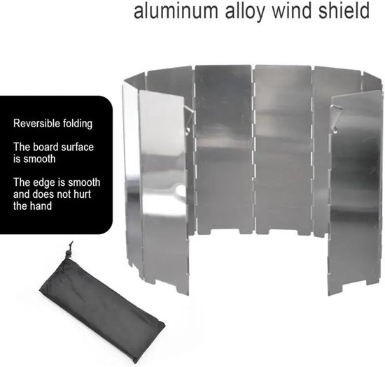 Camping Kachel Windscherm - Gasfornuis Windvanger - Buiten Koken - Effectieve Windbescherming - 24*8.5CM - Aluminiumkleurig van Camping — afbeelding 5