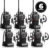 Infinity Goods Professionele Portofoon 6 Stuks - Walkie Talkie - 5km Bereik - LED Zaklamp - PMR 446 Mhz - Zwart