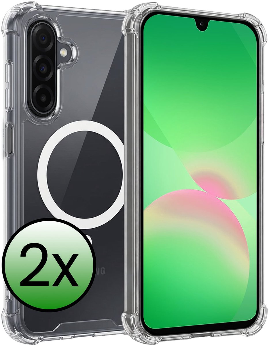 Hoesje 2 Stuks - Geschikt voor Samsung Galaxy A26 - Magsafe Compatible - Sterk & Shockproof - Back Cover - Shock Proof Case - Telefoon Hoes - Transparant