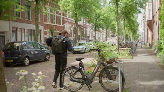 Voltano Luxe Fietstas / Rugtas 28L - Gletsjer Blauw - Enkele Pakaftas - 100% Waterdicht - Met Laptop Compartiment