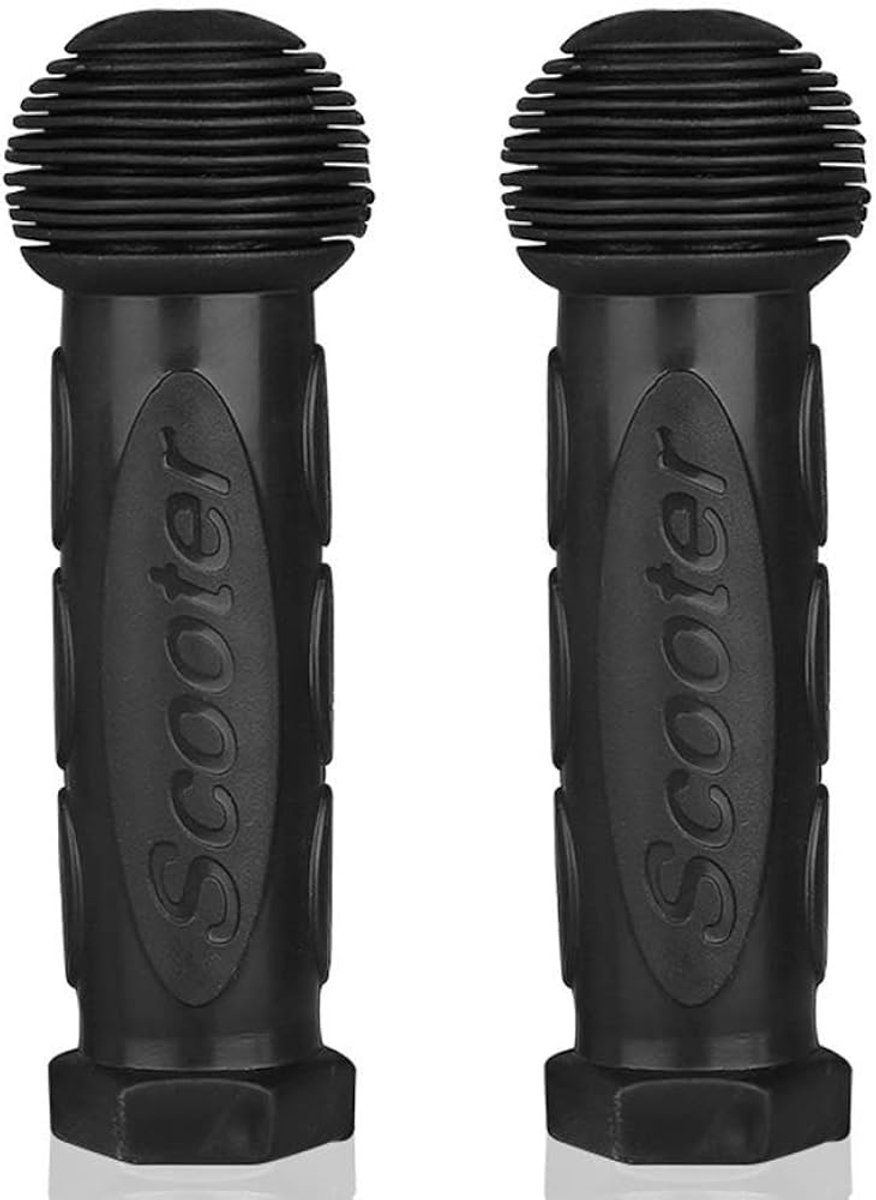 Fietshandvatten - Rubberen handvatten - Fietsstuurgrepen - Handgrepen - Grip fiets - Anti-slip - Stuur handvatten vervangen- Kinderfiets/Scooter/Step - 1 paar - Zwart - 12cm - Jonyx
