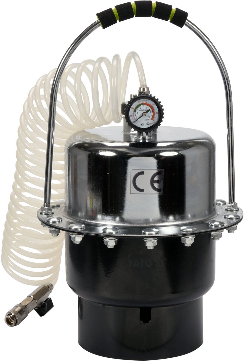 Professioneel Pneumatisch Remontluchtingsapparaat – 5 Liter – Draagbaar Drukvat met 6 Meter Slang & Adapterset – Remvloeistof Ververser voor Remmen & Hydraulische Koppelingen
