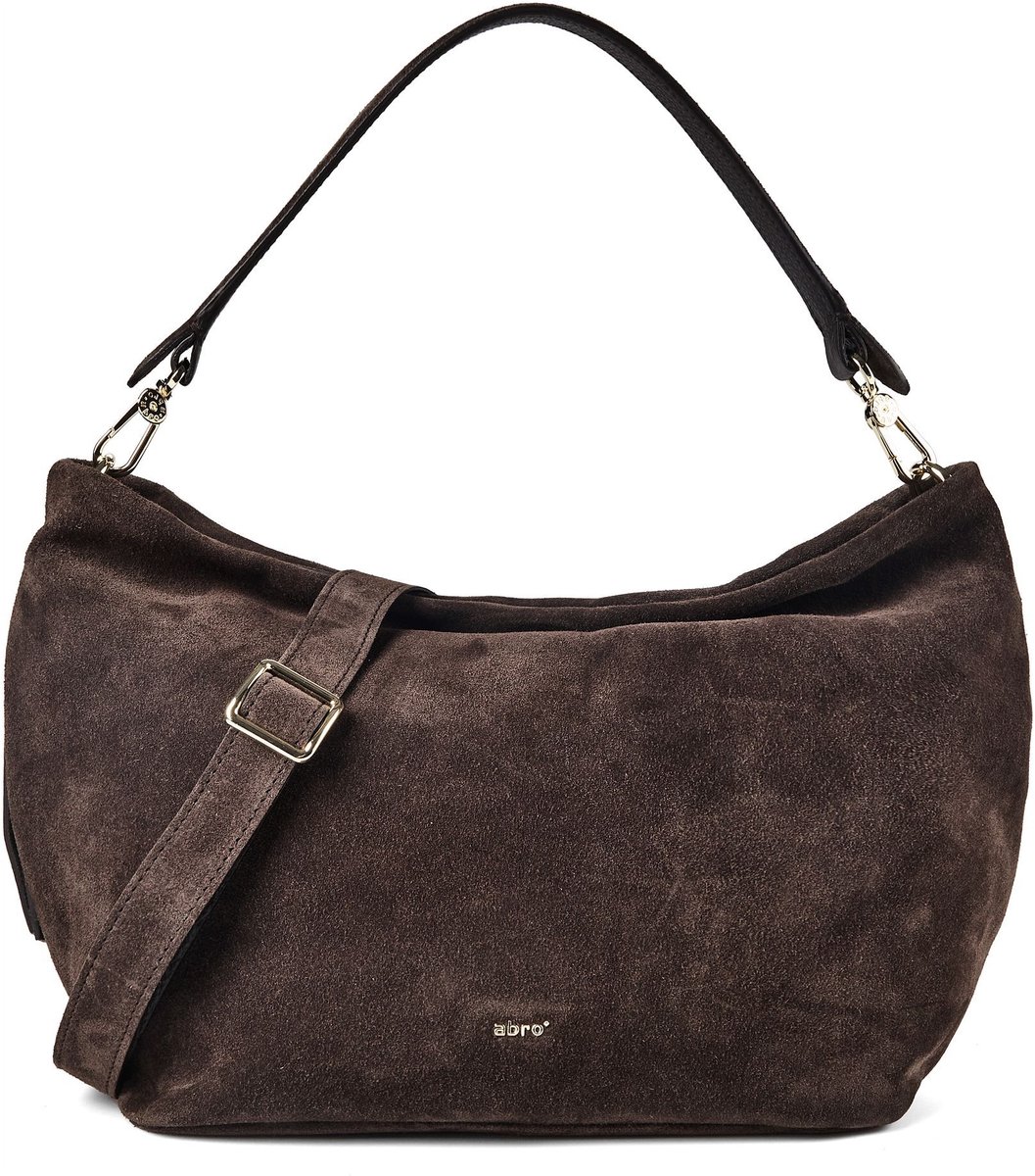 abro Ebony Schoudertas Leder 39 cm - Dames - dark brown