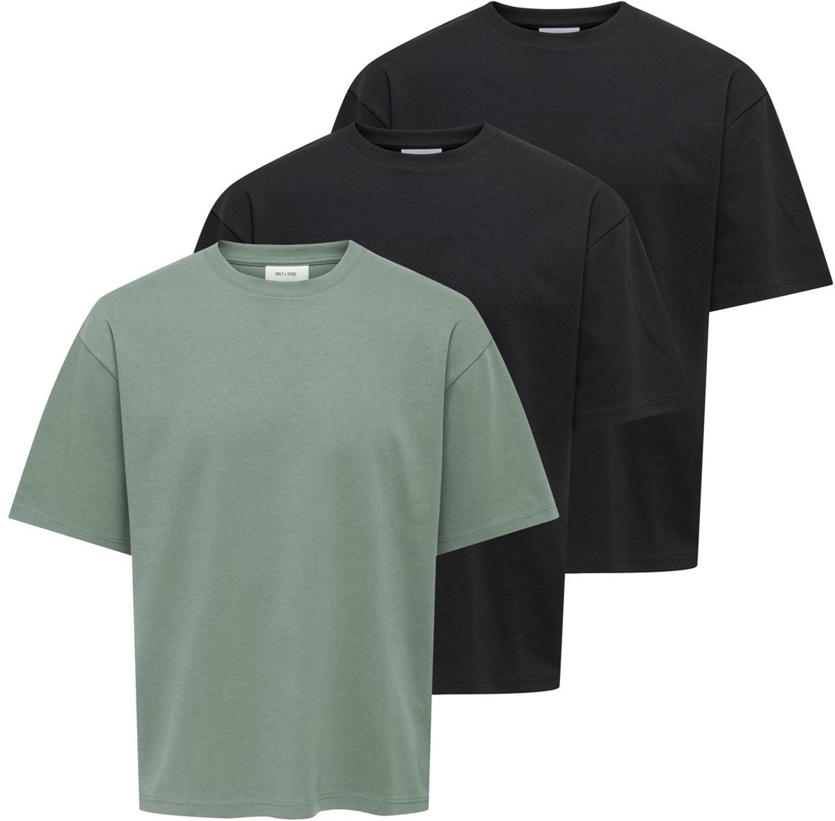 Only & Sons Heren t-shirt 3 pack Caspian