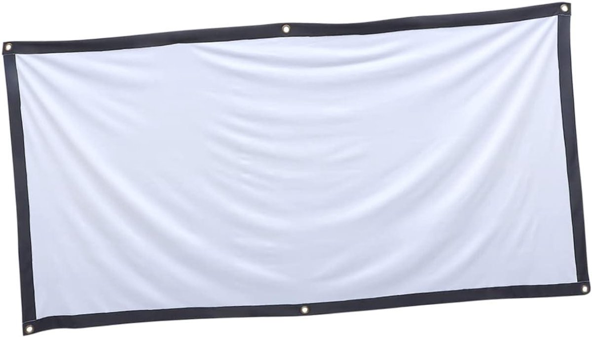 Projectorscherm Polyester - Filmscherm Outdoor - Thuisbioscoop Creëren - Zonder Beugel - 159 x 90 cm - Wit
