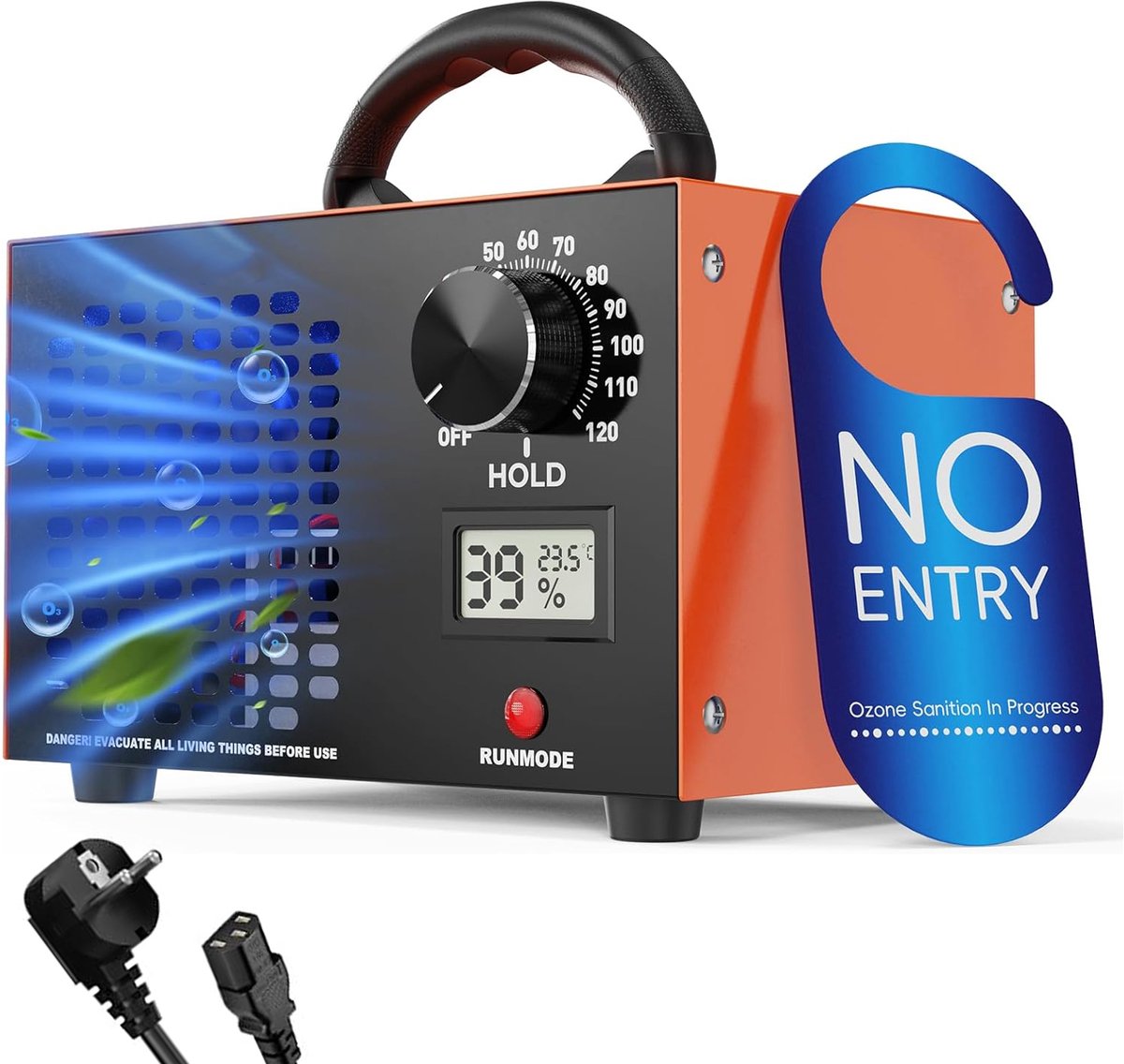Fokelyi Ozon Generator - Ozonmachine Luchtreiniger 60.000 Mg/u - Geurverwijderaar Kantoor Voor Auto En Huis Tot 300m² - Formaldehyde Verwijderaar Desinfectie Met Timer - Zwart