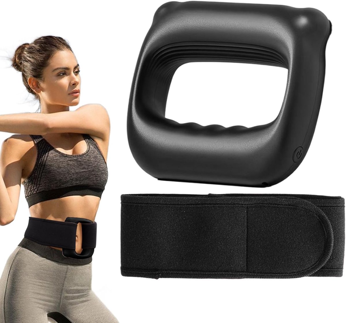 Massageband Elektrische Nekmassager | Elektrische Massagering Draagbare Massagegordel Voor Ontspanning Thuis Gym Benen Lendenen Dijen Spieren - zwart