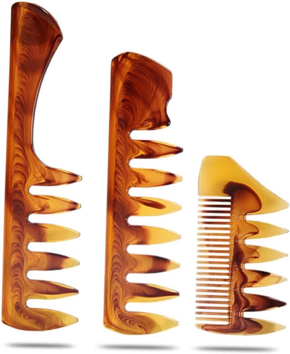 Amber Kleur Kam - Haarkam Massagekam - Professionele Haarstyling - Huidvriendelijk Materiaal - 18.3 x 4.2 cm - Amber