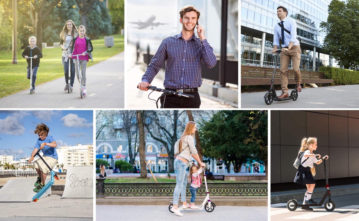 SnelShoppen - Inklapbare Scooter voor Kinderen, Tieners en Volwassenen - Hoogte Verstelbare Aluminium City-Scooter voor Feest, Camping en Tuin