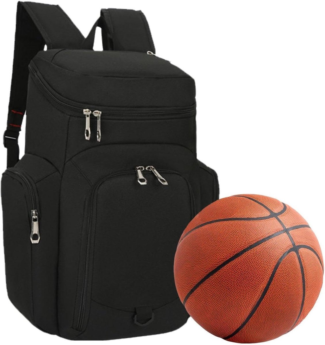 Sport Rugzak - Gymtas Boekentas - Sporten en Reizen - Waterproof Bodem - 30 x 20 x 48 cm - Zwart