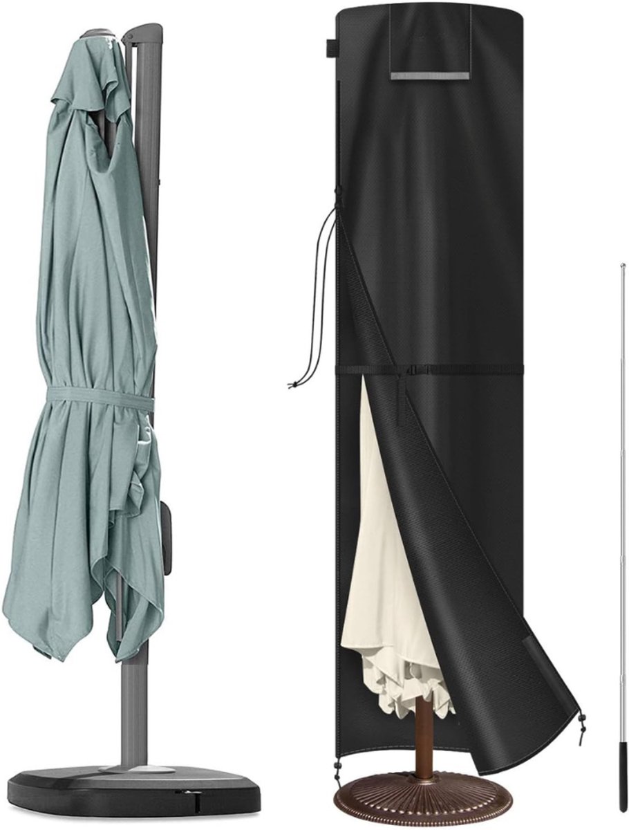 Zavio® Parasolhoes voor Zweefparasol - Parasol hoes Staande Parasol - Zwart