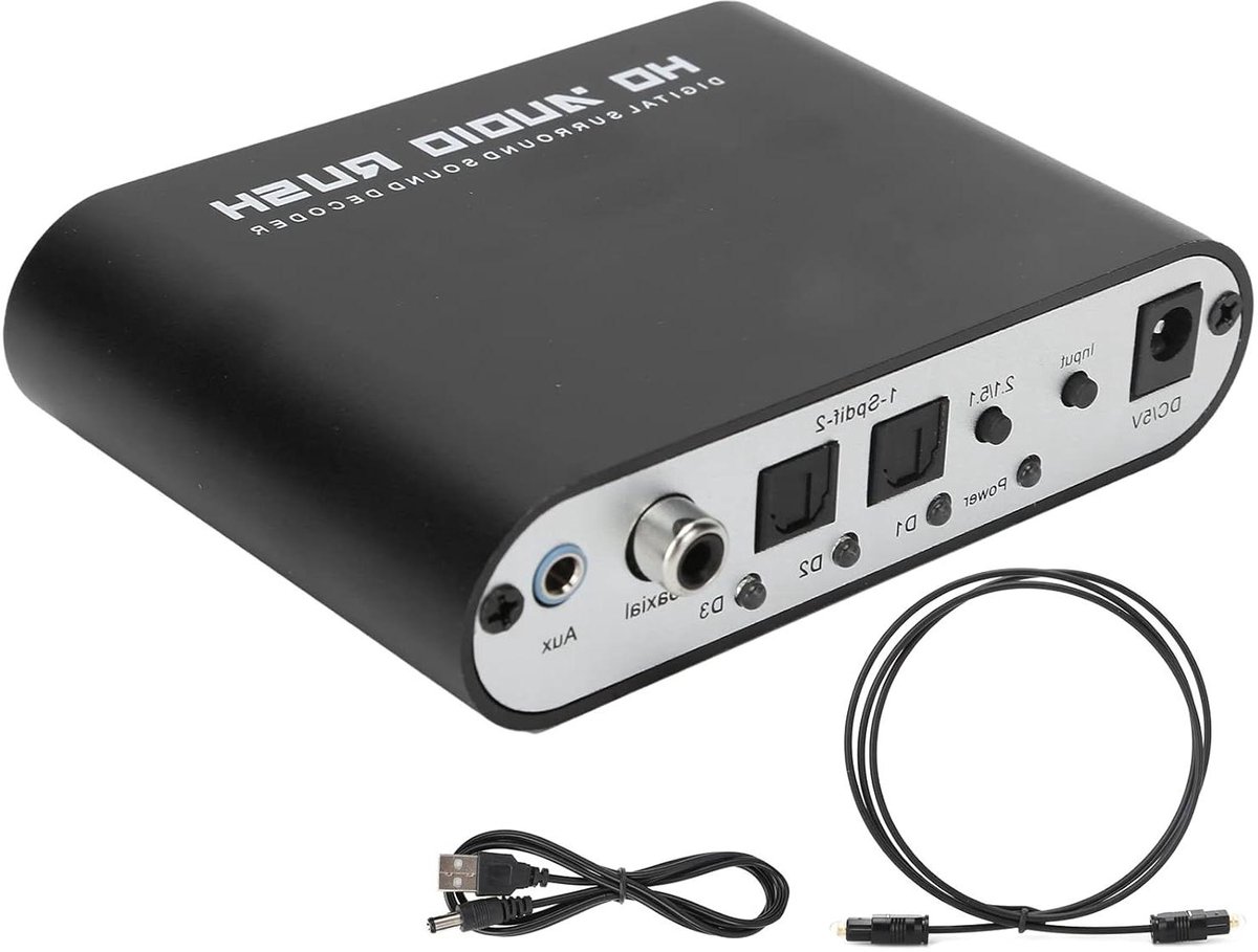 Audiodecoder - Geluidsconverter Surround Sound - Thuisbioscoop Geluid - DTS AC-3 5.1 Kanaals - 21 x 15 x 6 cm