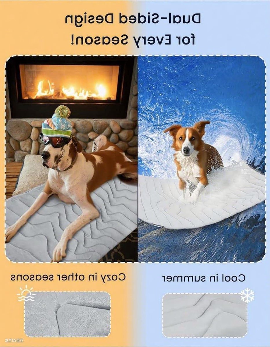 Koelmat hond kat - Zelfkoelende huisdiermat - Zomerse verfrissing - Actieve warmteafvoer - 122 x 71 cm - Blauw