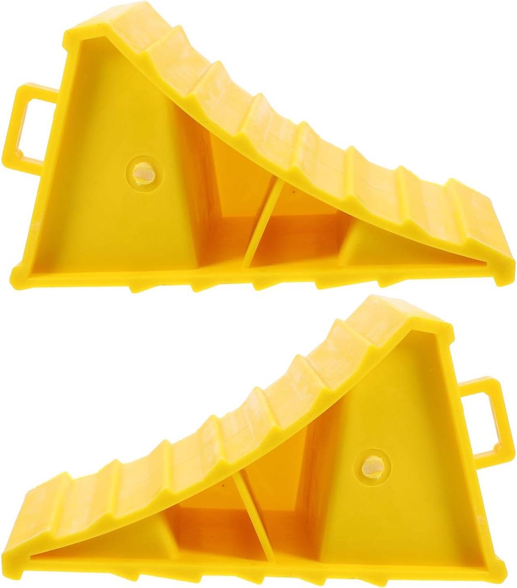 ABS Wielkeggen - Parkeerblokken Bandenstabilisatoren - Voertuigen Stabiliseren - Voorkomt Bandvervorming - 165 x 9 x 83 cm - Geel