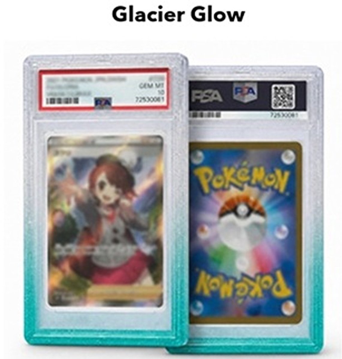 Deckmasters - Slab Guard PSA – Slab Bumper - Beschermhoes voor PSA Slabs - TPU Protector – Glacier Glow (Wit/Groen Glitter)