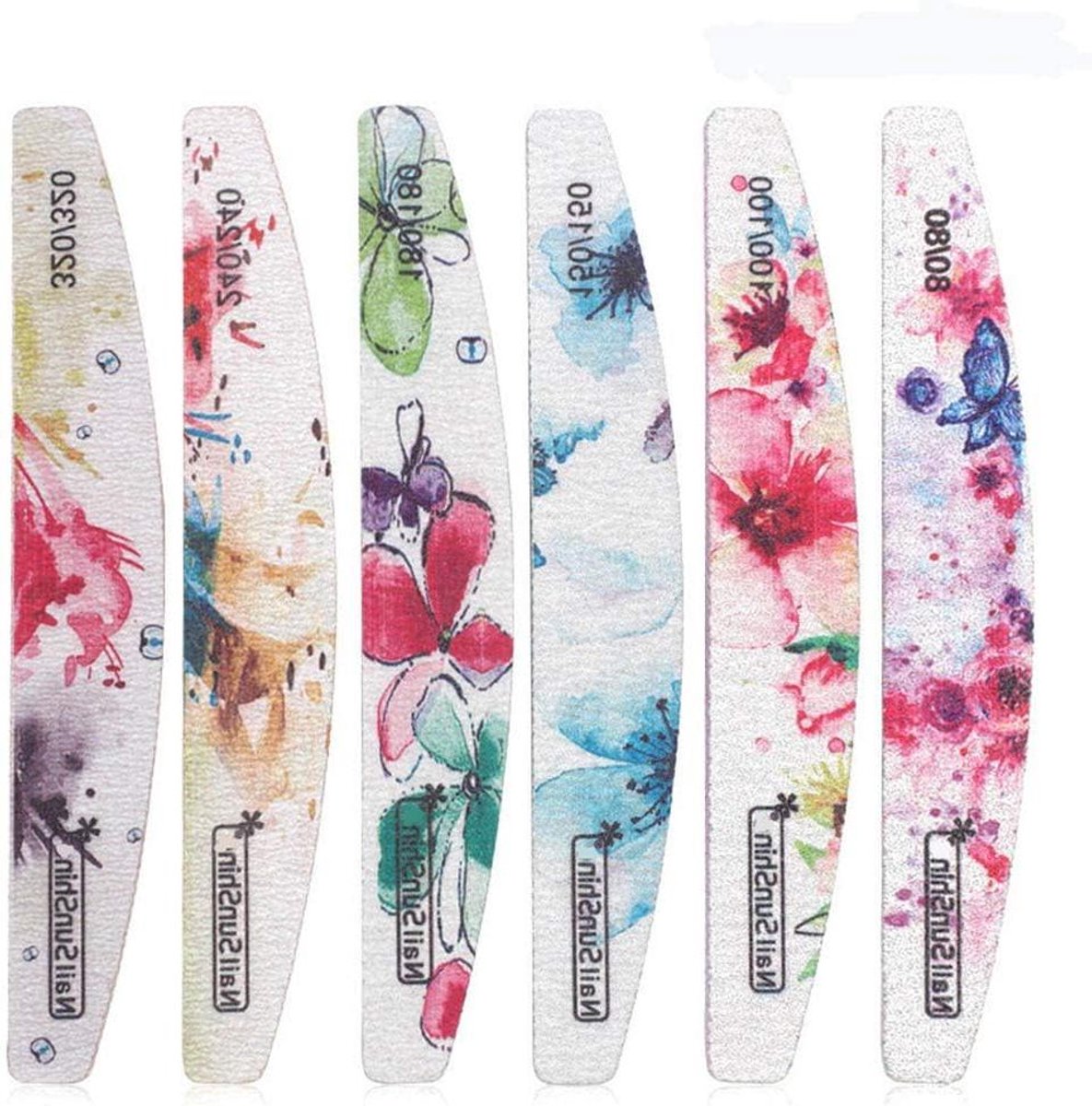 Nagelvijl Set - Nagelvijlen Schuurpapier - Nagels Vormgeven - 6 Verschillende Grit - 17.8 cm - Multicolor