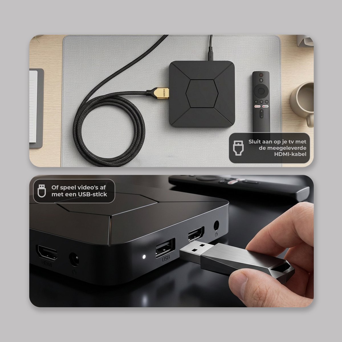 Android TV Box 4K - Mediaplayer - Android 10 - WiFi & Ethernet - Google Assistant - Voor Netflix, Videoland, Disney+, Ziggo GO en meer - Plug & Play - 2GB RAM / 8GB ROM — cadeau in Elektronica - foto 7