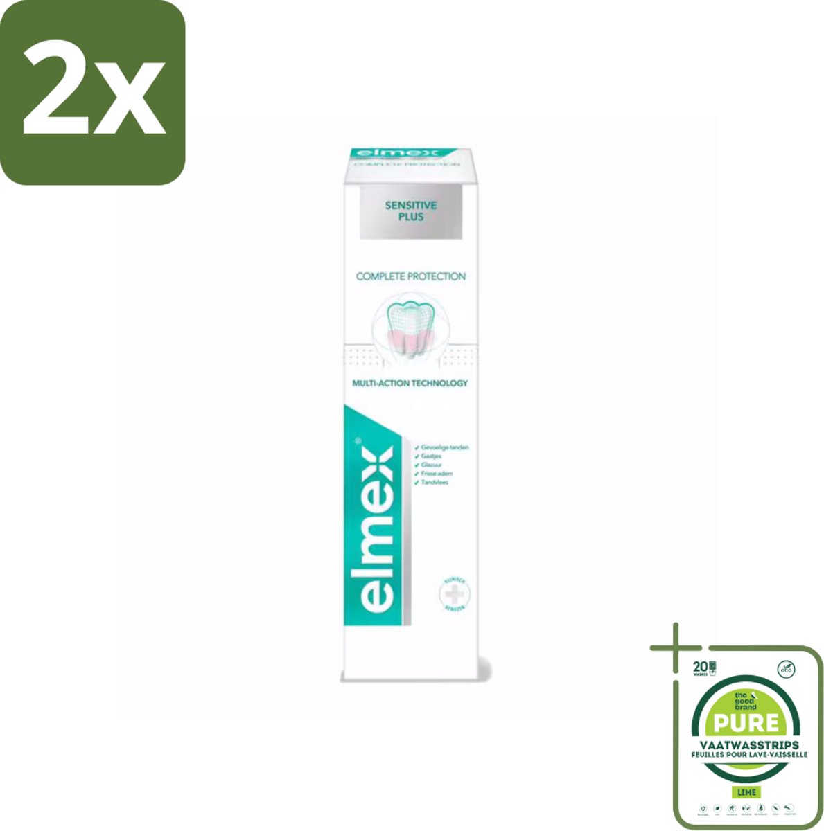 Elmex - Tandpasta - Sensitive Plus - Complete Care - 75 ml - Voordeelverpakking - 2 stuks - Tandpasta gevoelige tanden - Tandpasta glazuurherstel