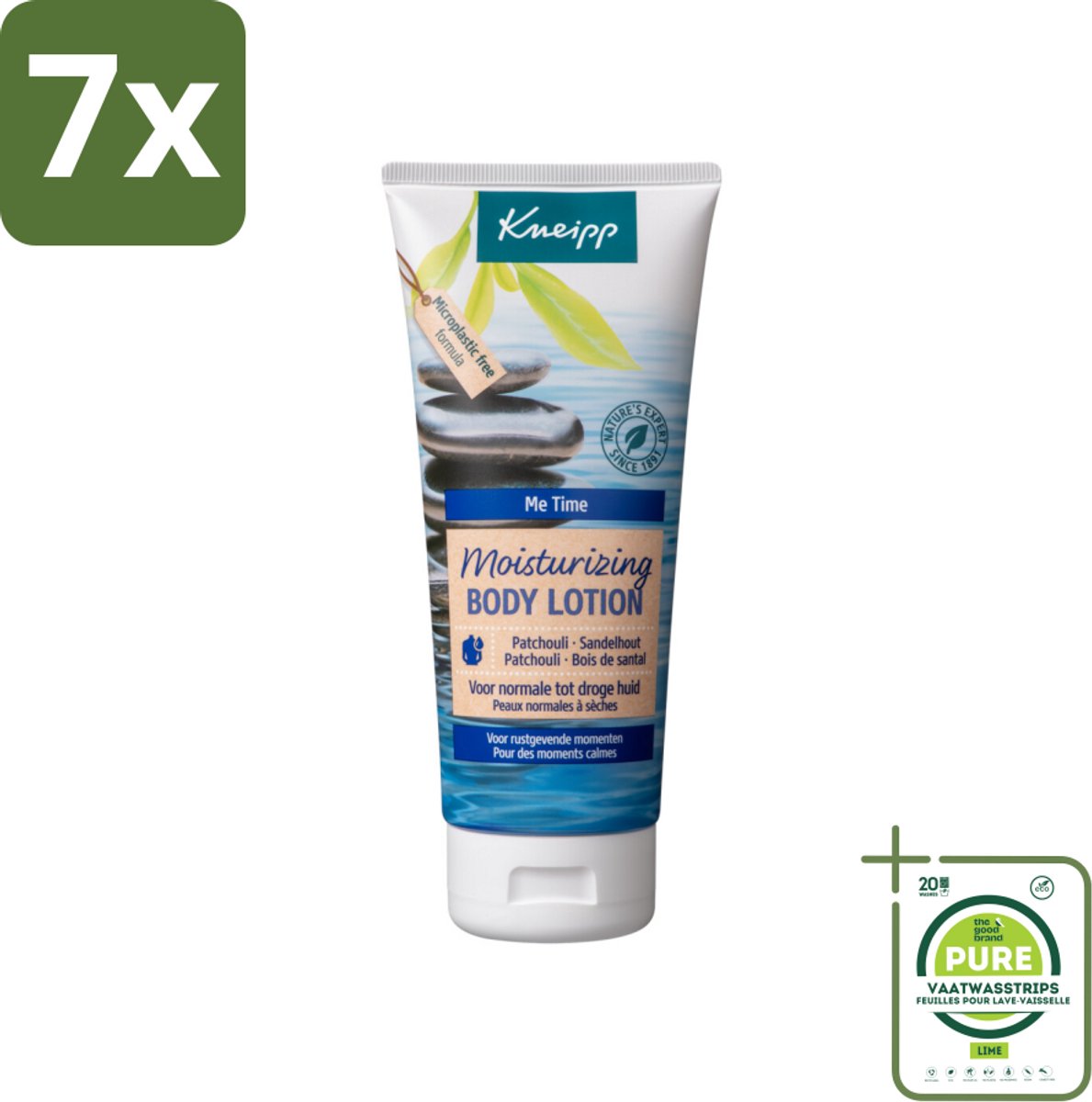 7 x Kneipp - Body lotion - Me‑Time - Patchouli & Sandelhout - 200 ml - Grootverpakking - Lichaamslotion - Hydraterende Lotion - Natuurlijke Verzorging - Patchouli - Sandelhout