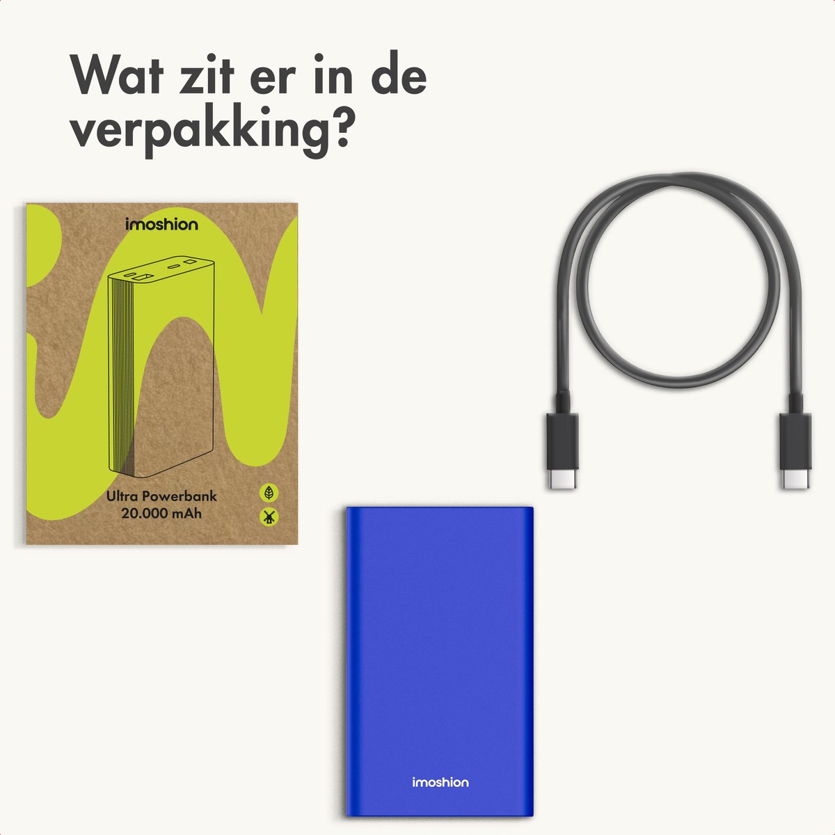 imoshion® Powerbank 20000 mAh - 30W Ultra Snellader - 4x Smartphone Opladen - USB C / USB A - Powerbanks - Universeel - Quick Charge 3.0 en Power Delivery — cadeau in Telefoon & Tablet - foto 8
