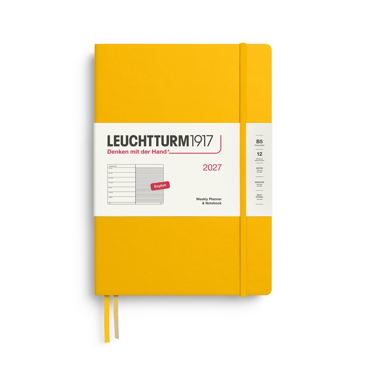 Leuchtturm1917 - 2027 - Weekly Planner & Notebook - B5 Composition 18x25cm - sunflower - hardcover