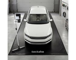 tectake® Garagemat - Vloermat - 550 x 240 cm - Antislip en Waterdicht - Inclusief Uitschuifbare Trekker, Klittenbandpads en Alcoholdoekjes - Milieumat - Werkplaatsmat - Voor Garage, Motor en Auto