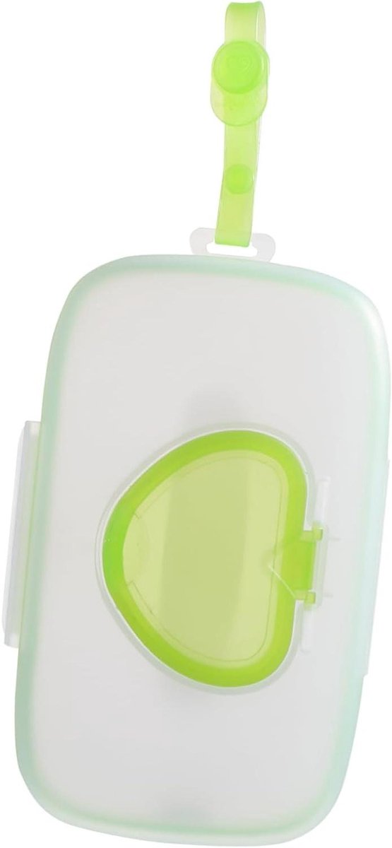 Babydoekjes Dispenser - Reishouder Doekjes - Onderweg Hygiëne - Met één Hand Te Openen - 22 x 13.5 cm - Groen