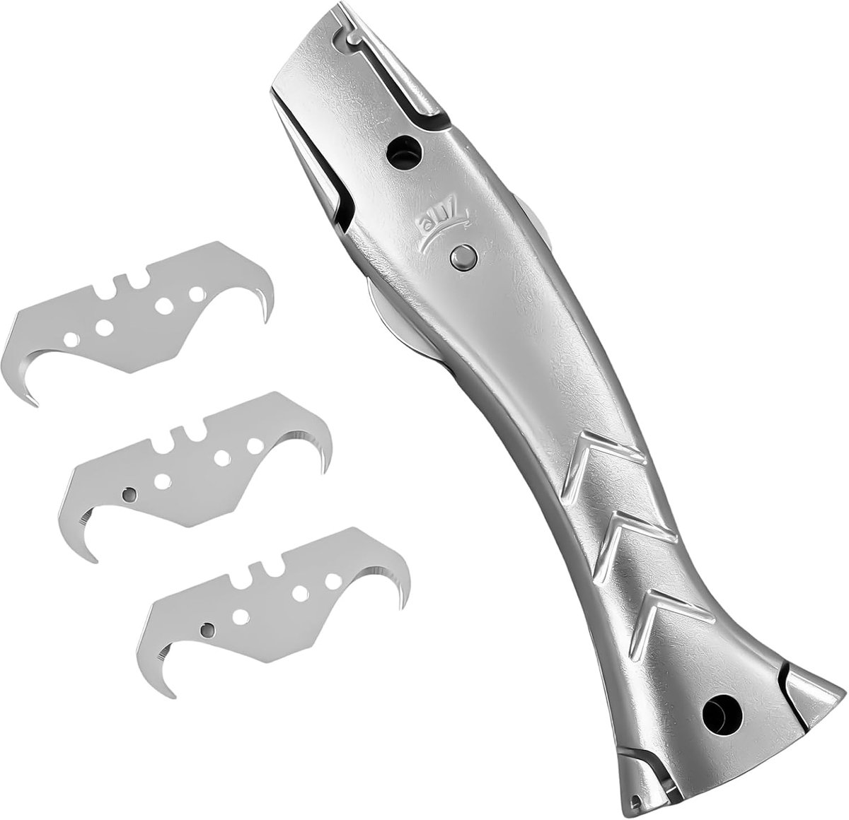 Tapijtsnijder met 3 haakmessen - Aluminiumlegering - Opbergvak - Voor het snijden van tapijten - ShopVlot
