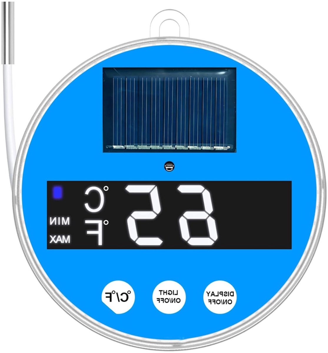 Zwembadthermometer Drijvend - Waterthermometer LED - Watertemperatuur Meten - Zonne-energie Oplaadbaar - 12.5 cm - Meerkleurig