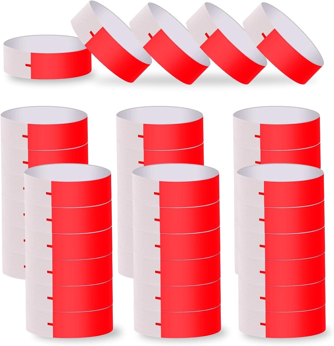 Toegangsbandjes - Feestpolsbandjes - Bezoekers Registreren - Waterdicht Materiaal - 700 Stuks - Rood