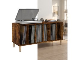 Platenspeler Meubel - LP-kast - Platenspelerkast - Draaitafelstandaard - Platenspelerstandaard - Vintage Displayplank - Gerookt Eiken