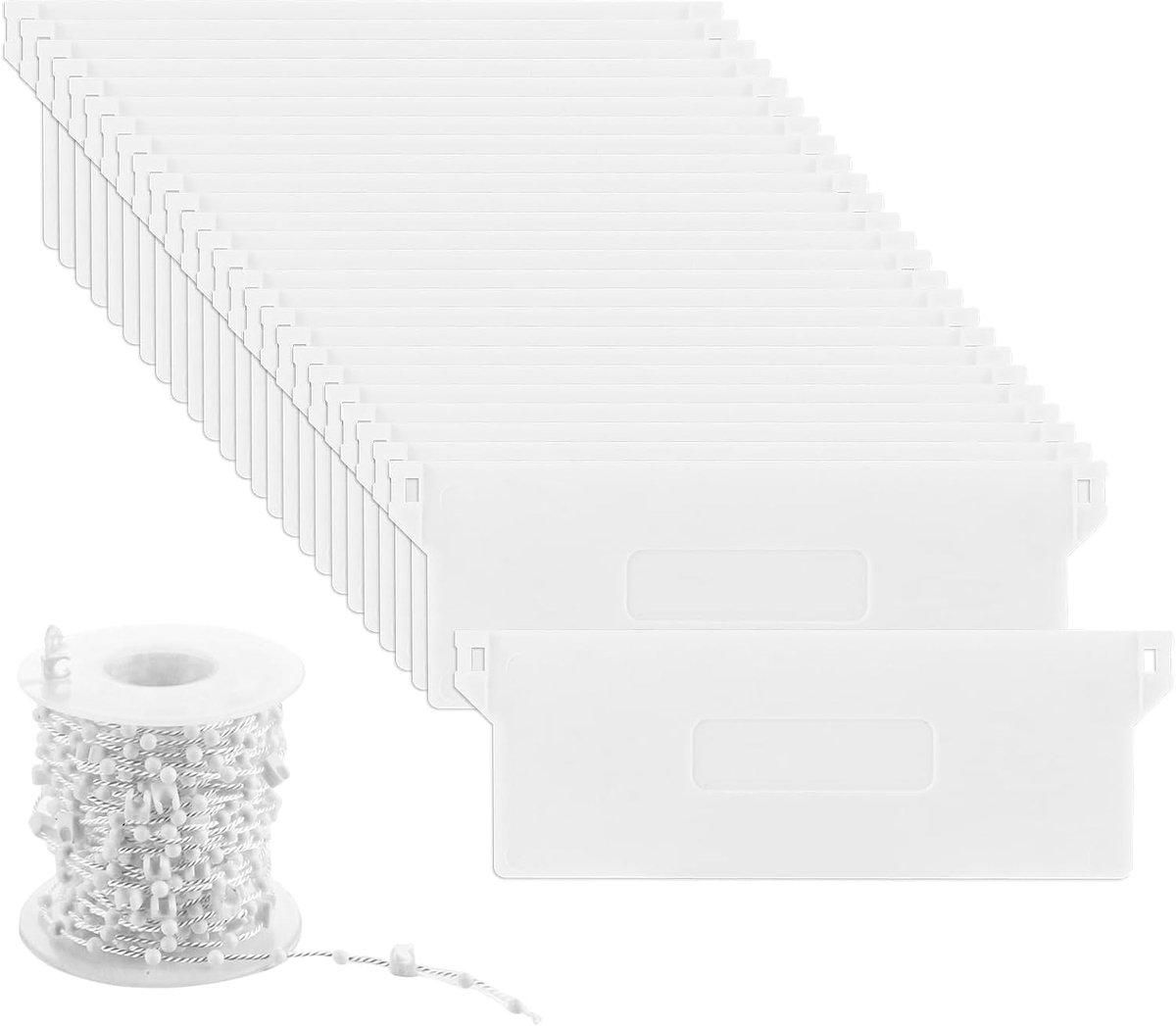30 stuks lamellengordijn, verzwaringsplaten, 127 mm, lamellengordijn, reserveonderdelen met 10 meter witte ketting, rolketting, witte lamellen, gewichten, verticale jaloezie voor gordijn, deur