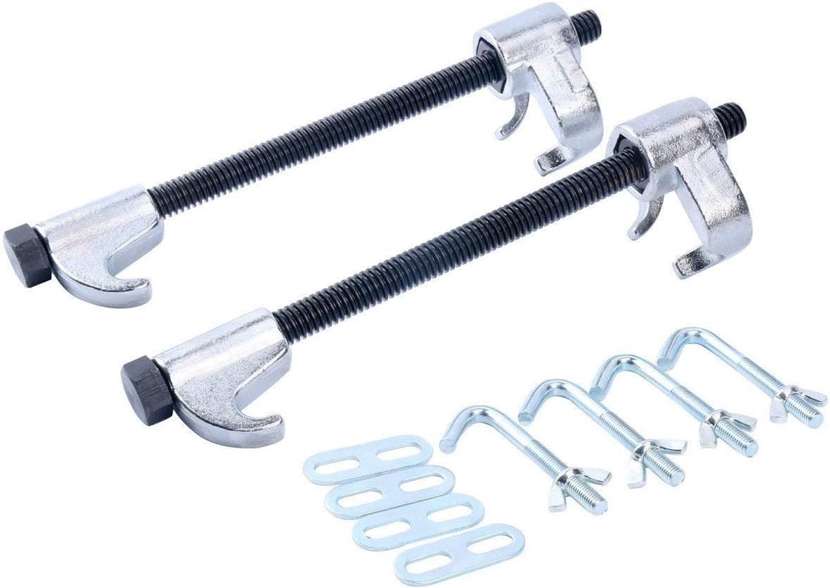 2-delige professionele veerspannerset 12 inch (300 mm) veerspanner met accessoires veercomressors gereedschap