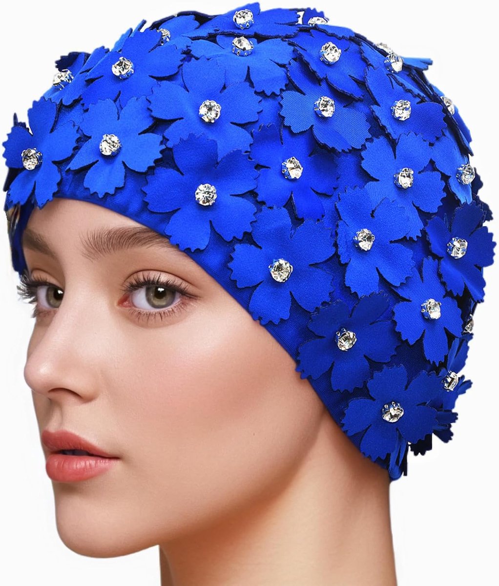 Strass Bloemen Bloemblaadje Retro Stijl Zwemmen Gap Badmutsen voor Vrouwen
