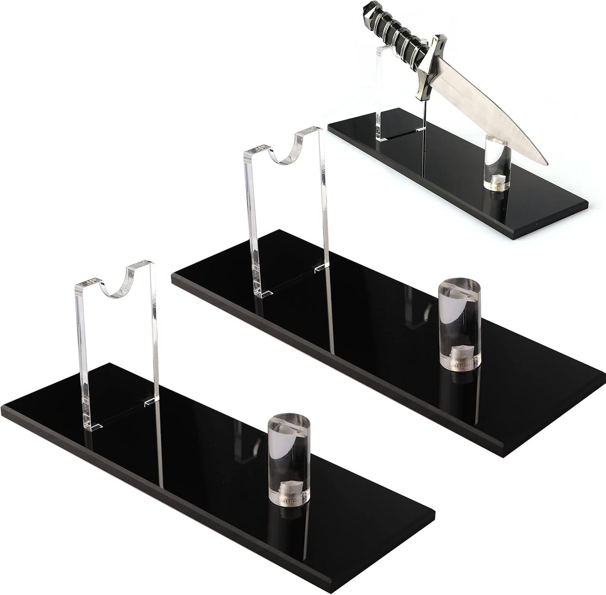 Acryl Desktop Messenstandaard - Meshouder Displaykast voor Oefenmessen (zwart, set van 2)