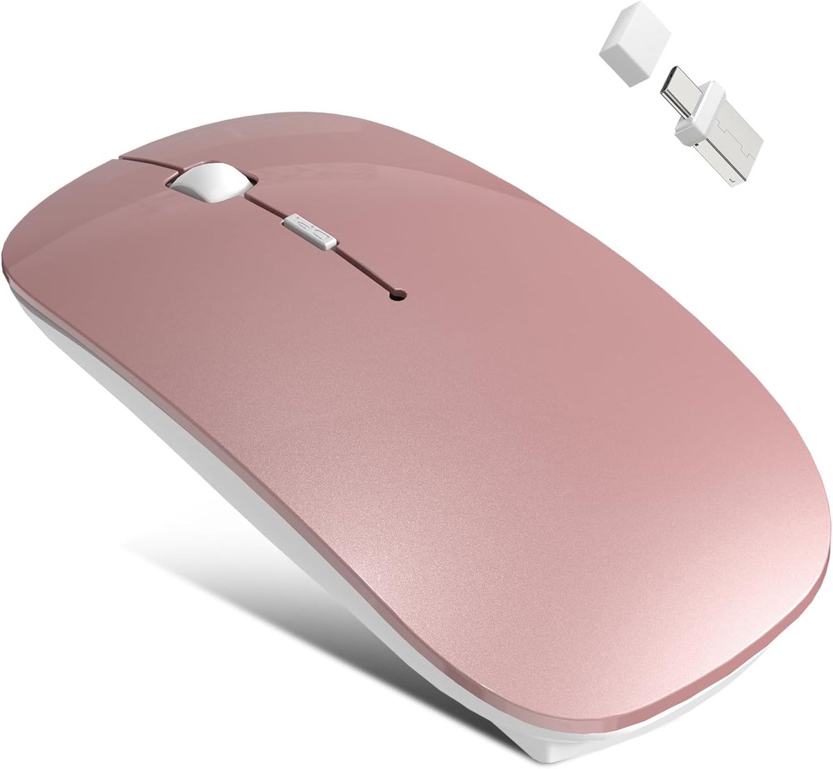 draadloze muis Jiggler niet detecteerbaar, oplaadbare muis, draadloze geïntegreerde muismover Voorkom dat de computer overschakelt naar energiebesparende modus, roségoud