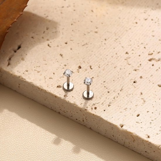 2 stuks G23 titanium lippiercing labret piercing binnendraad Medusa — afbeelding 5