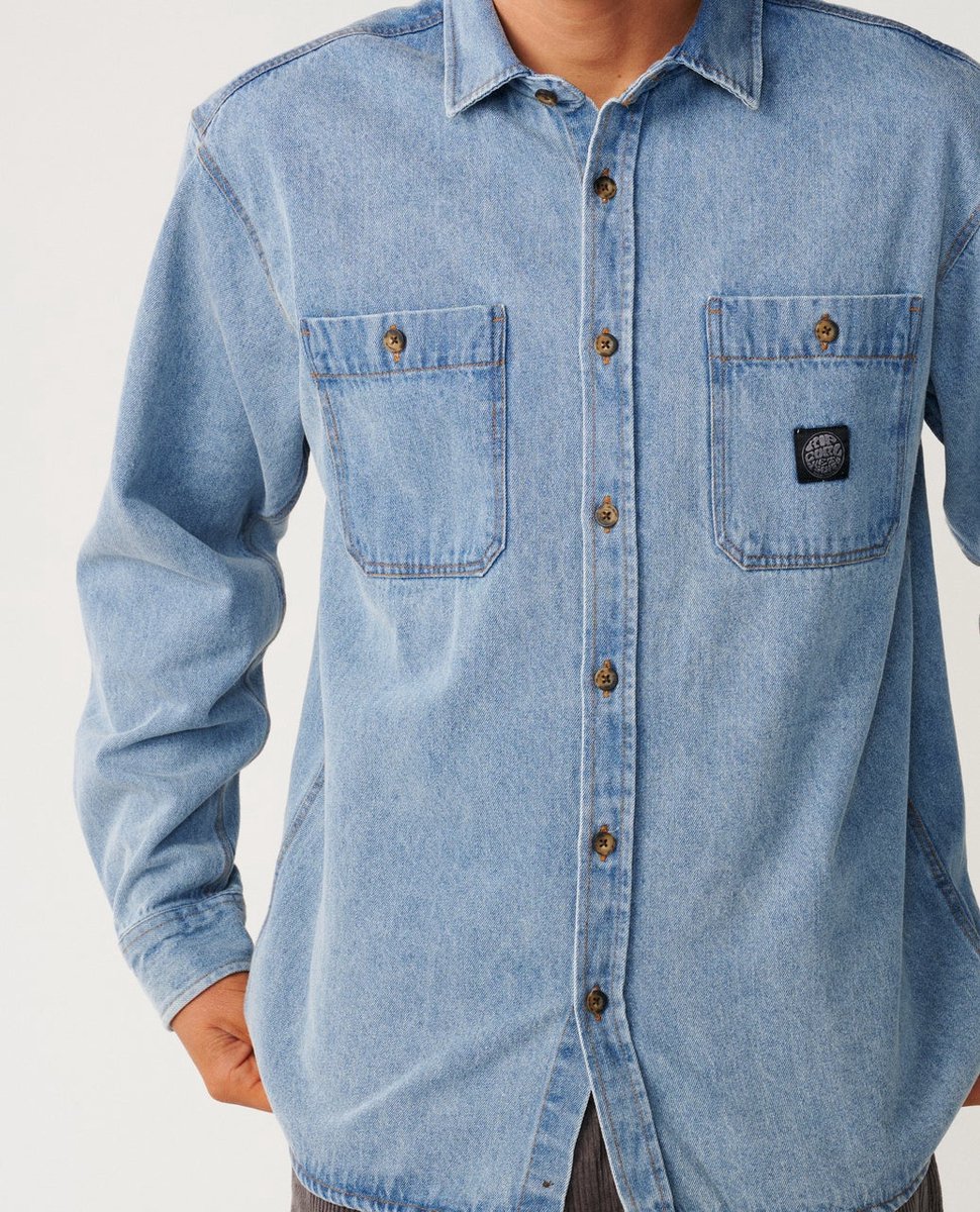 Rip Curl Premium Surf L/s Shirt Washed Blauw