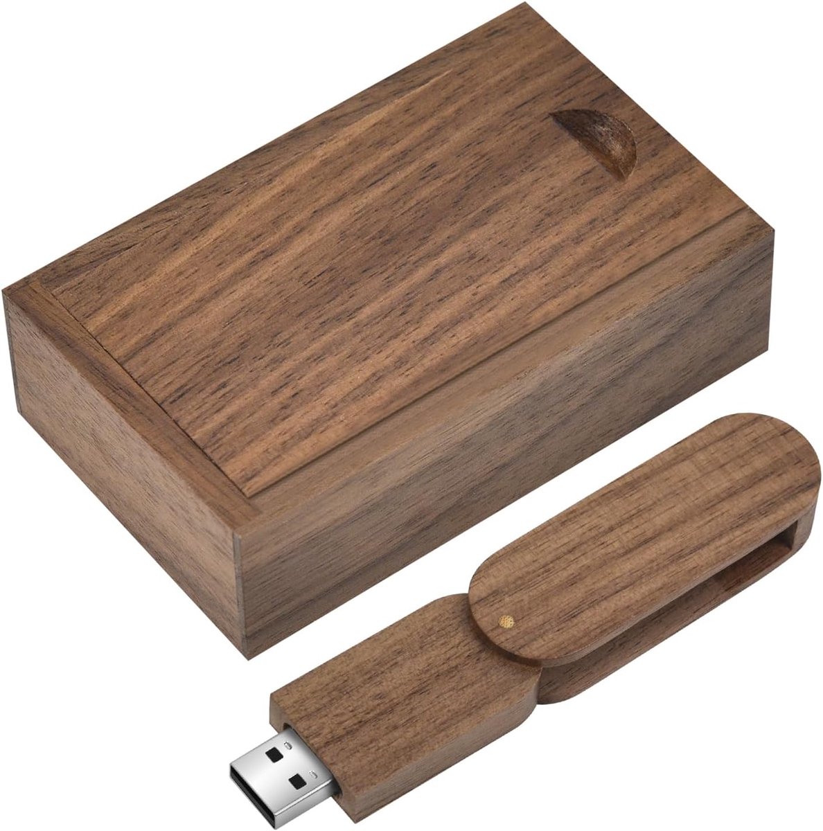 USB-stick, 16 GB, hout, USB 2.0, flashdrive, data-stick, geheugenstick met houten doos, geheugenstick voor bruiloft, vrienden, familie
