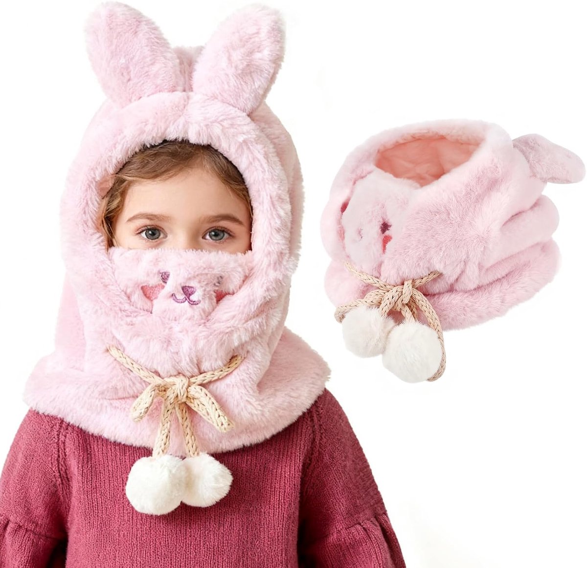 fleece bivakmuts voor kinderen, 3-8 jaar, multifunctioneel
