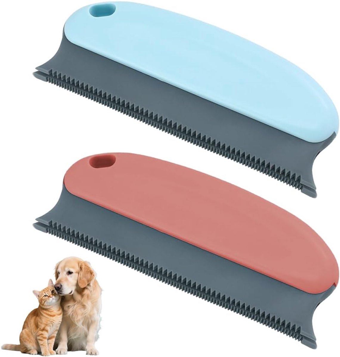 twee dierenhaarreinigingsborstels, geschikt voor het verwijderen van honden- en kattenhaar, van rubber, dierenhaarreinigingsborstels, producten voor het verwijderen van