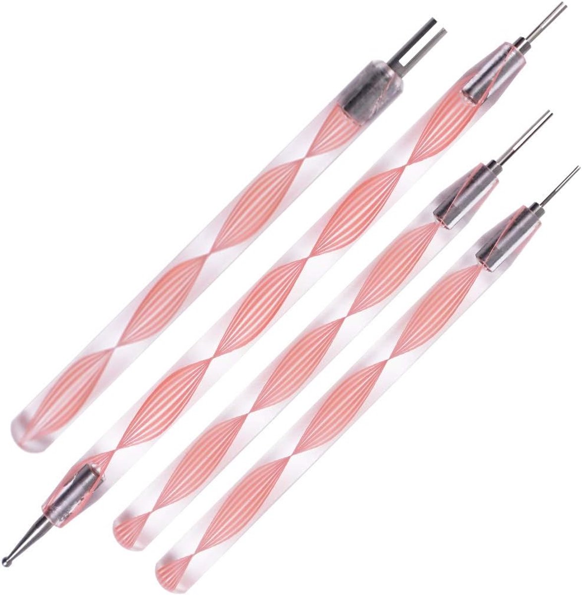 Quilling Sleufgereedschap met roestvrij stalen kop (set van 4 stuks, roze)