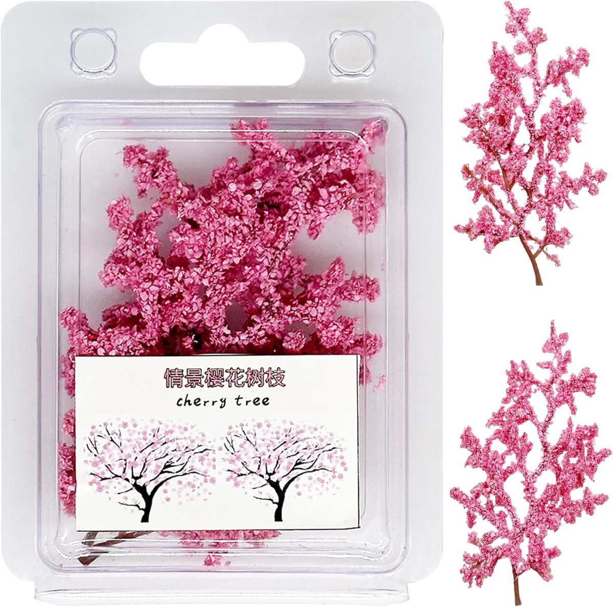 SnelShoppen - Miniatuur Kleurvolle Bloemcluster, Roze Bomen Statisch Gras Tufts Bloem Vegetatie Groepen Voor DIY Model Trein Landschap Spoorweg Landsc
