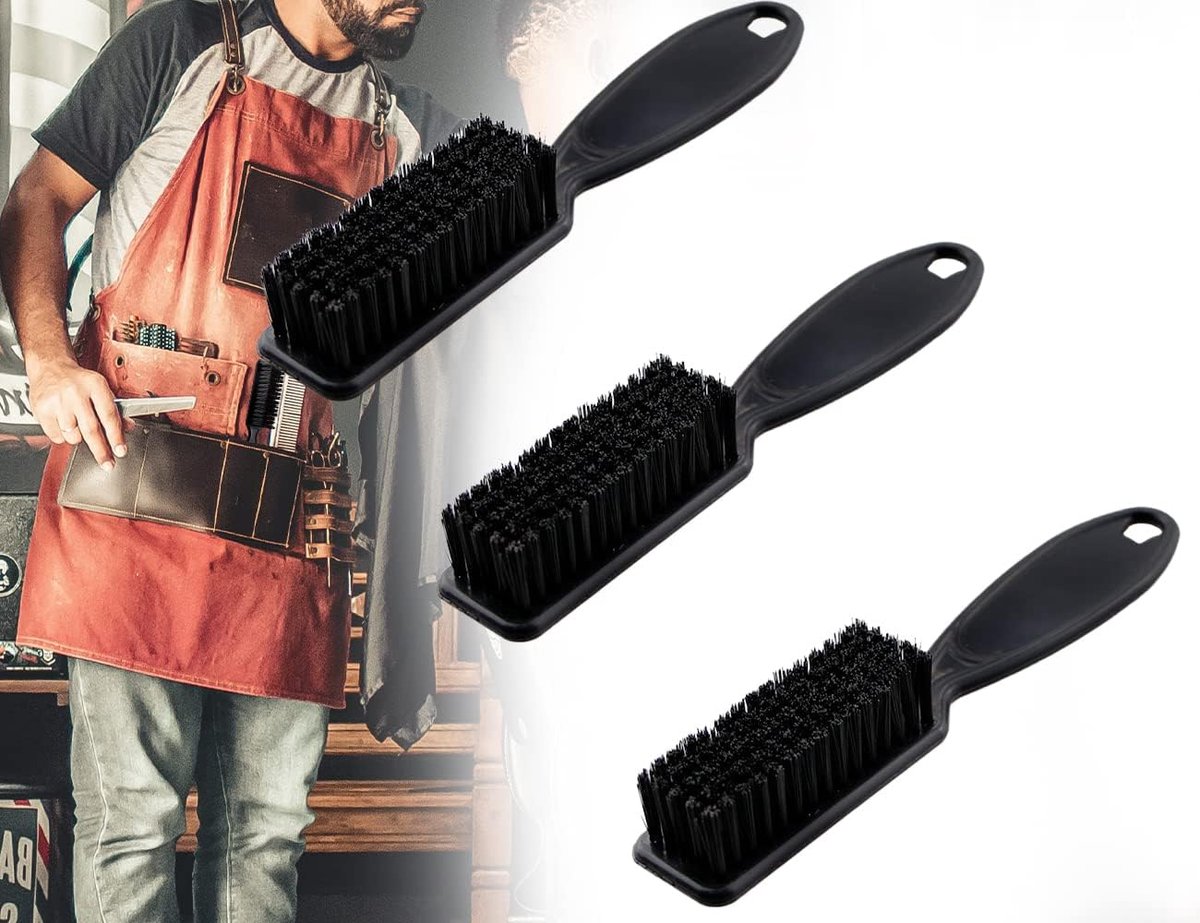 Sleek Bun Borstel, 3 stuks, zwart, voor kappersaccessoires, borstel