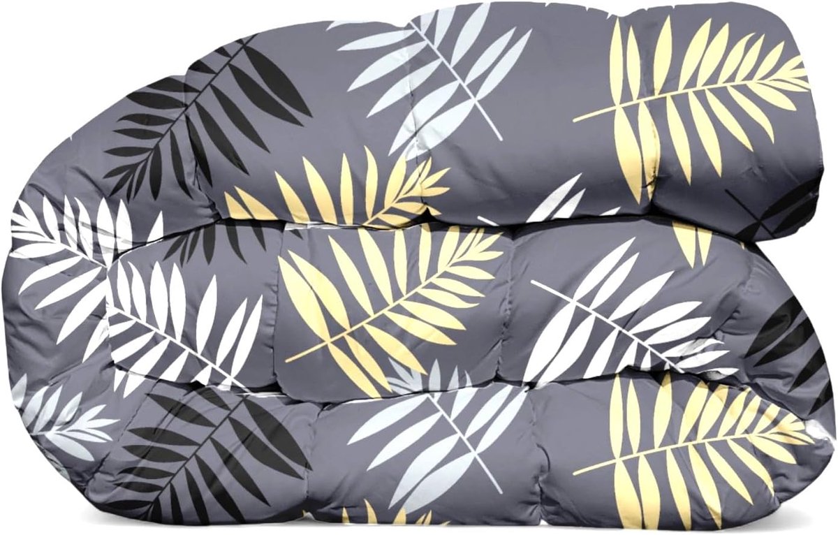 Bedsprei met print 240 x 220 cm - NewVaren Donker/Licht - Dubbelzijdig - Ondersteunt elk seizoen - SnelShoppen