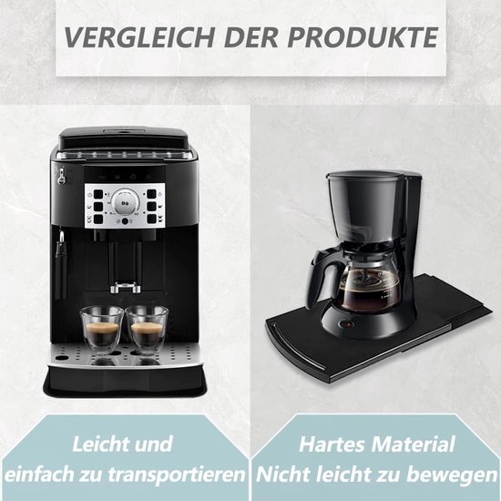 44 x 28 cm verschuifbare onderlegger voor koffiezetapparaat, keukenmachine, roerapparaten, nylon glijplank mat, geschikt voor De'Longhi Magnifica S ECAM 22.110.B/S Smart ECAM 230.13.B Volautomatische — afbeelding 4