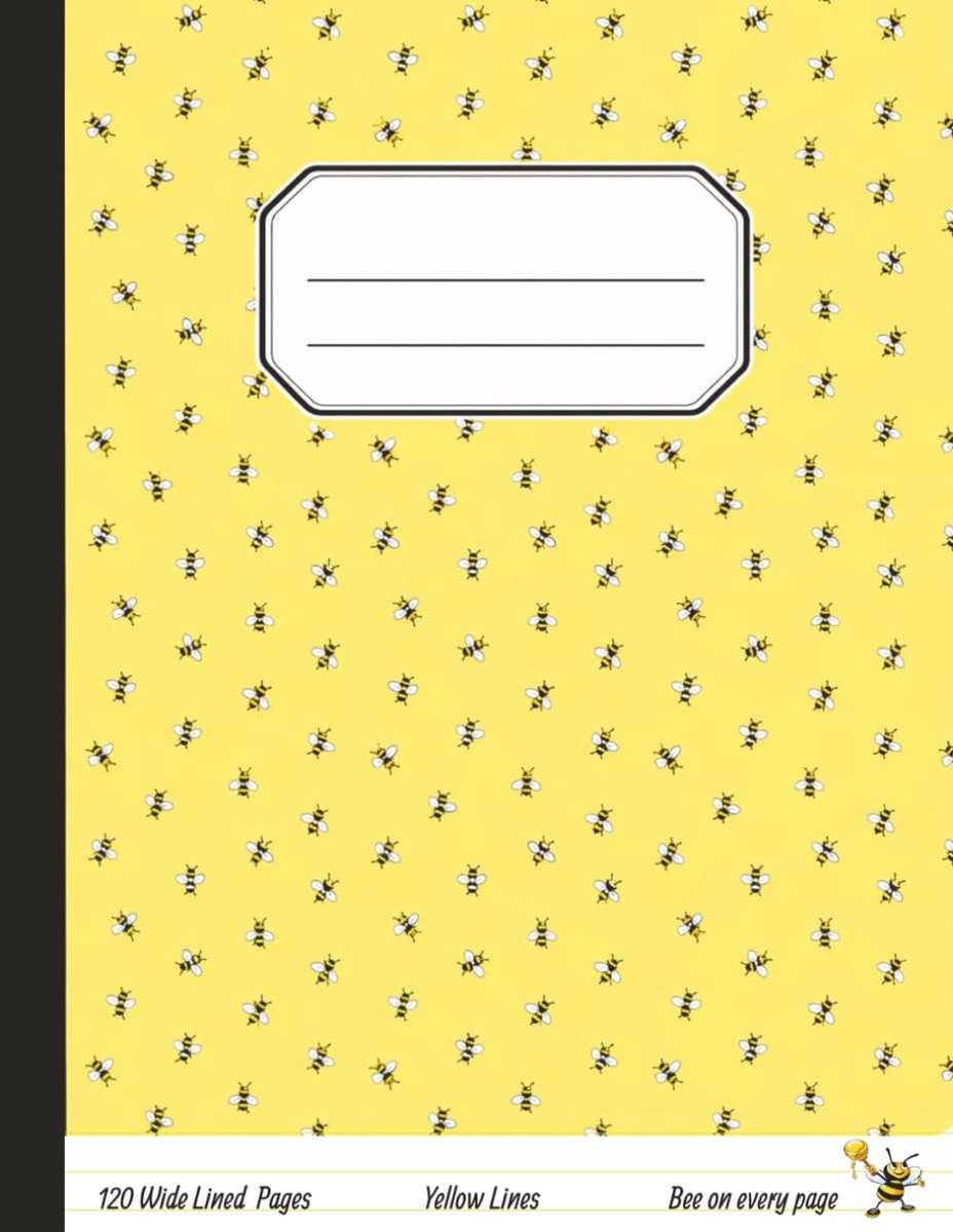 Schrijfblok A5 - Geel gelijnd papier - Bij op elke pagina - Perfect voor notities - ShopVlot